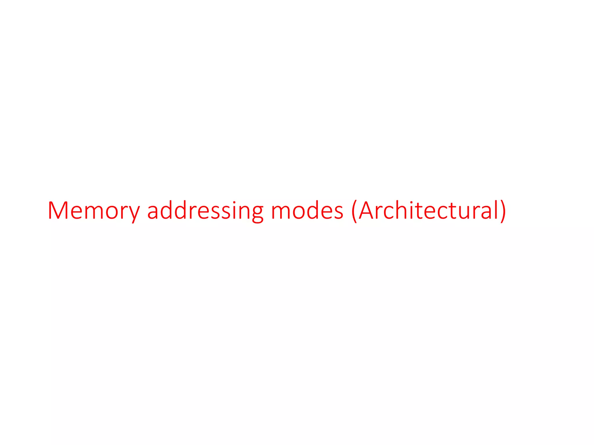 Memory addressing modes (Architectural)
 