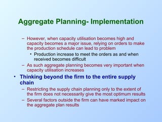 Aggregate Planning in SCM & Implementation | PPT