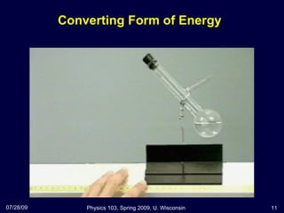 Converting Form of Energy 07/28/09 Physics 103, Spring 2009, U. Wisconsin 