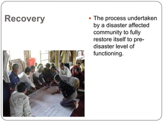 ReconstructionPermanent measures to repair or replace damaged dwellings and infrastructure and to set the economy back on course.