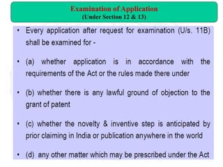Examination of Application
(Under Section 12 & 13)
 