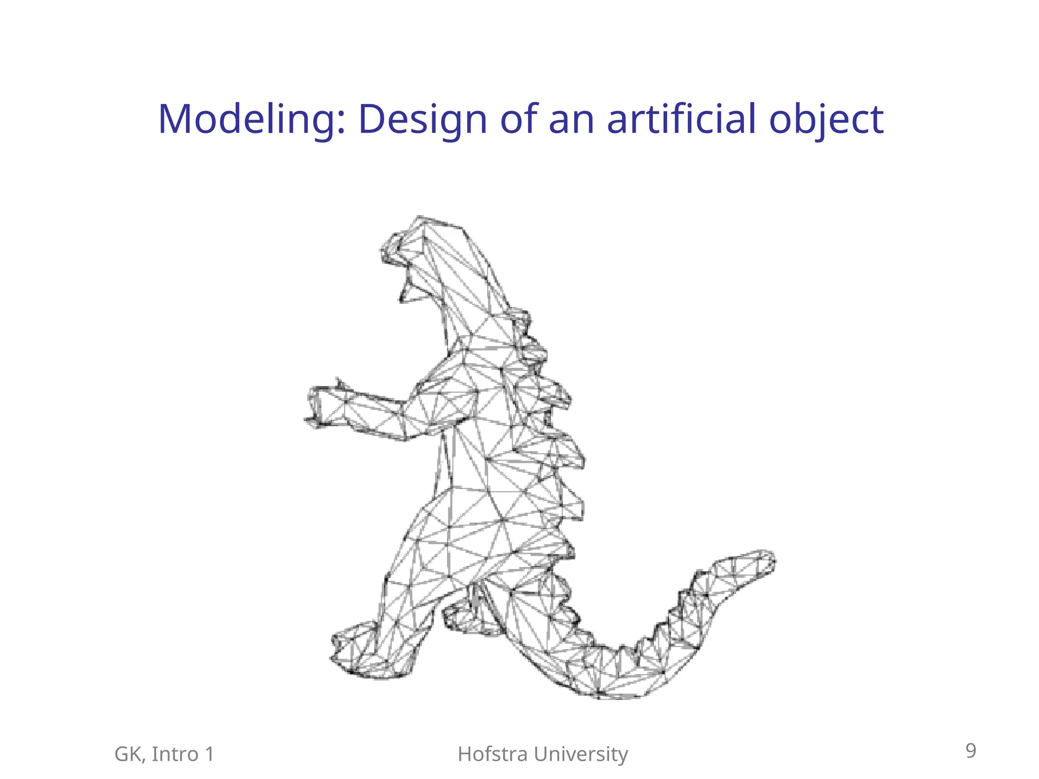 GK, Intro 1 Hofstra University 9
Modeling: Design of an artificial object
 
