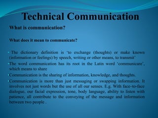 technical communications unit 1 notesby Sehran Rubani | PDF