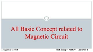 All Basic Concept related to
Magnetic Circuit
Magnetic Circuit Prof. Suraj T. Jadhav Lecture 1-2
 