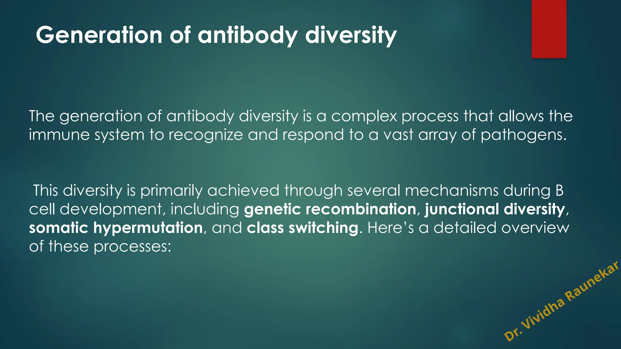 Multigene organization, recombination and Generation of antibody ...