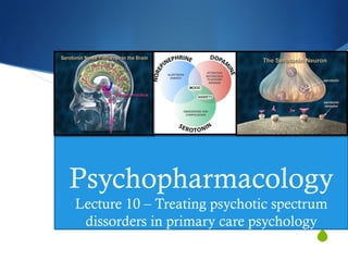 S
Psychopharmacology
Lecture 10 – Treating psychotic spectrum
dissorders in primary care psychology
 