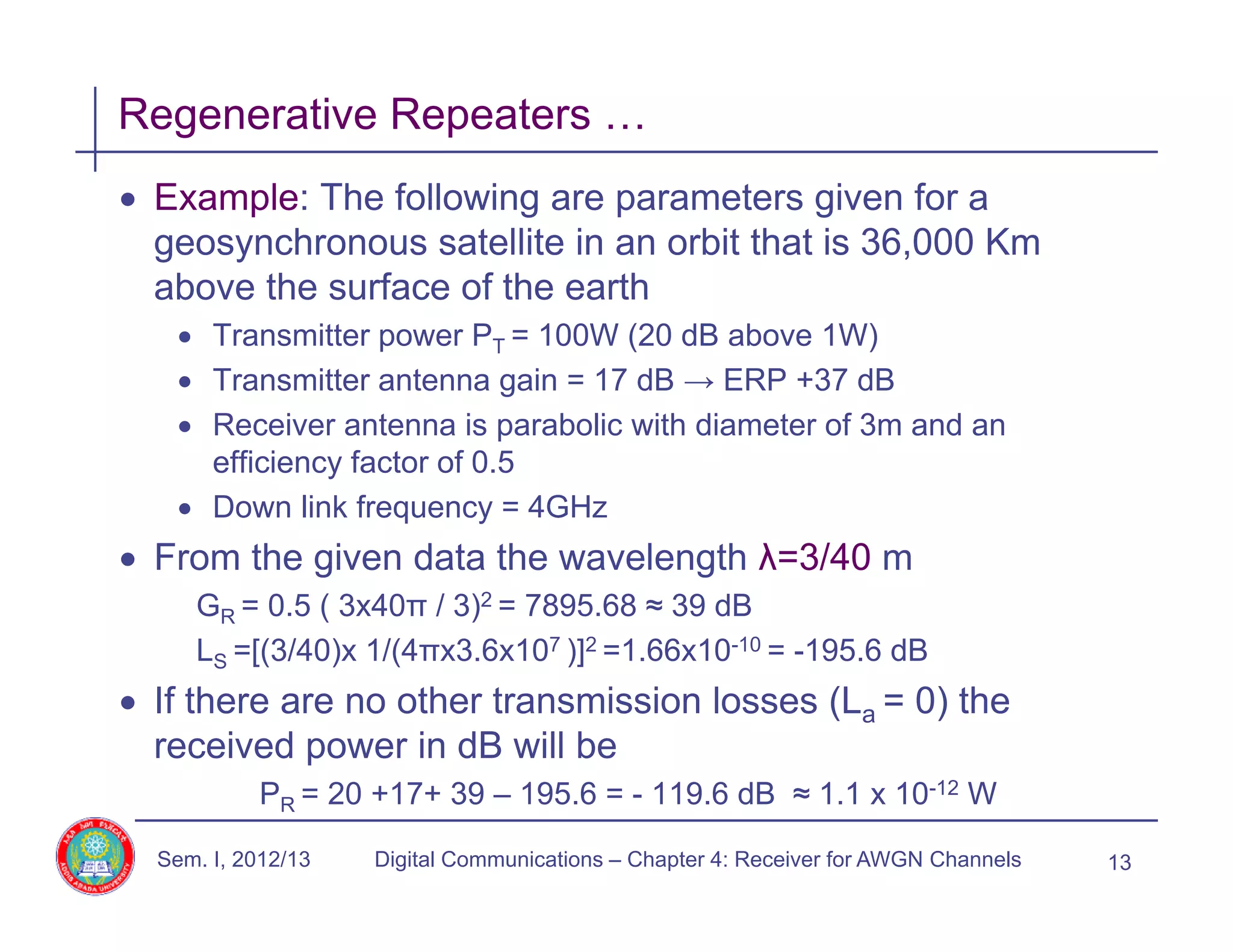 Lect 11.regenerative repeaters PPT