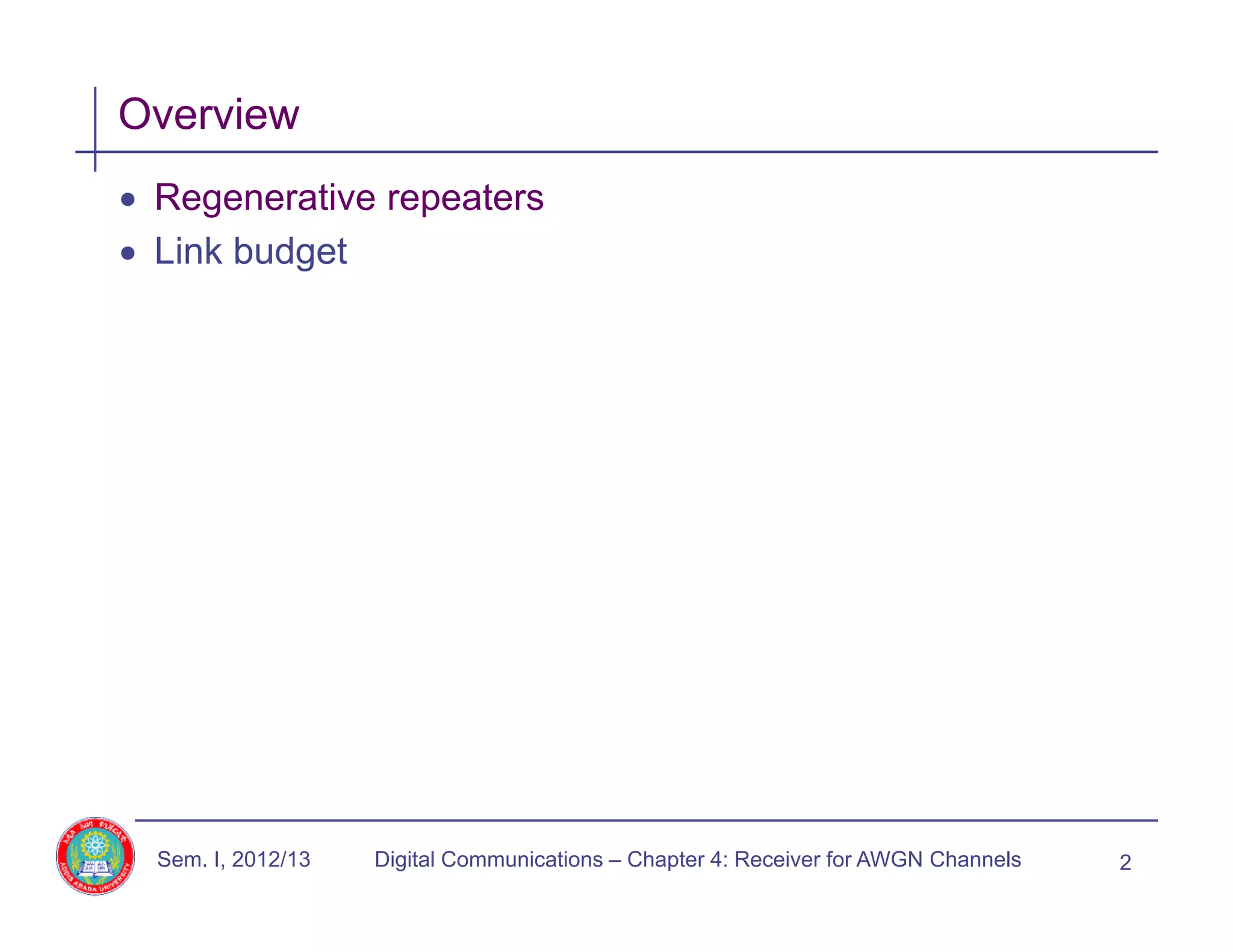 Lect 11.regenerative repeaters PPT