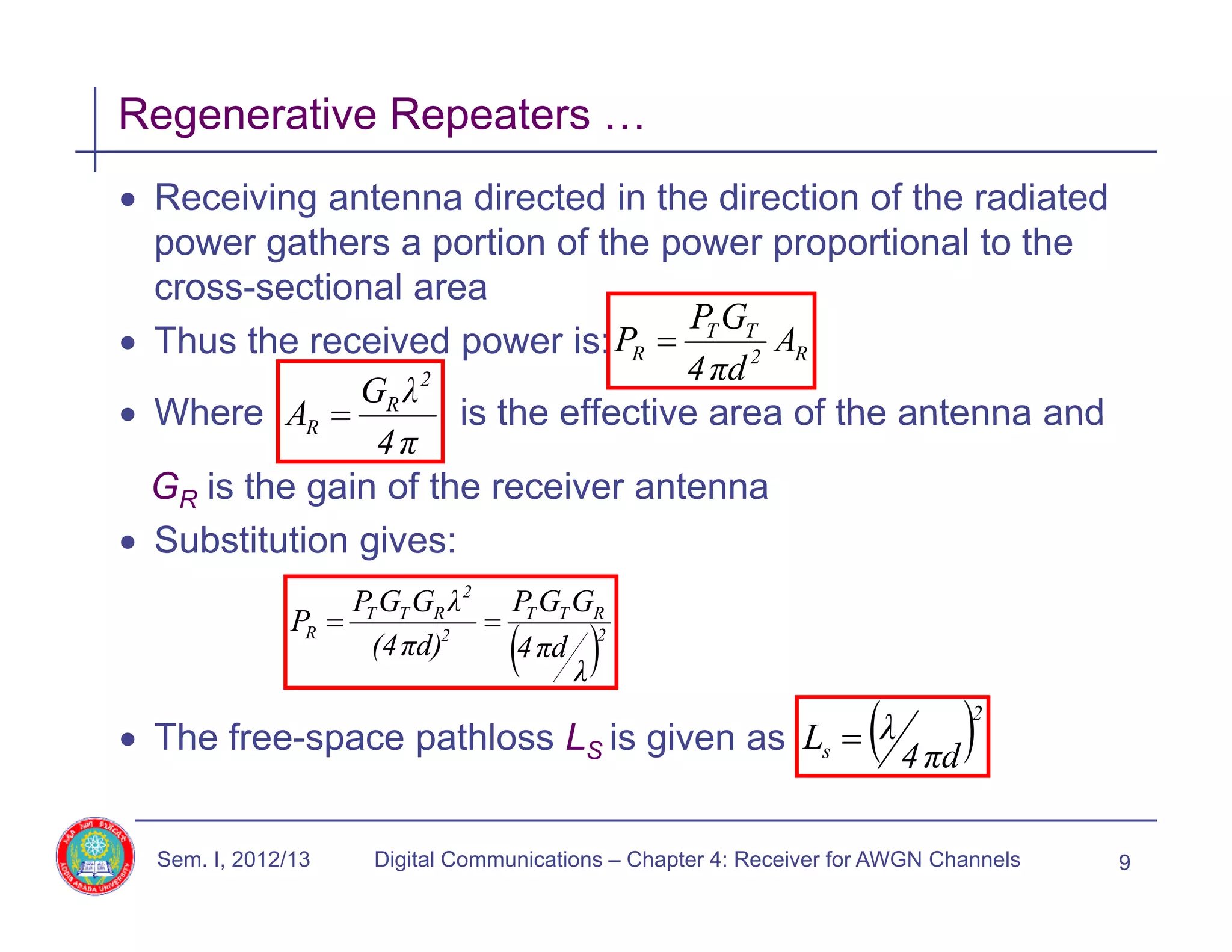 Lect 11.regenerative repeaters PPT