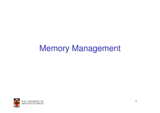Memory Management




                    1
 