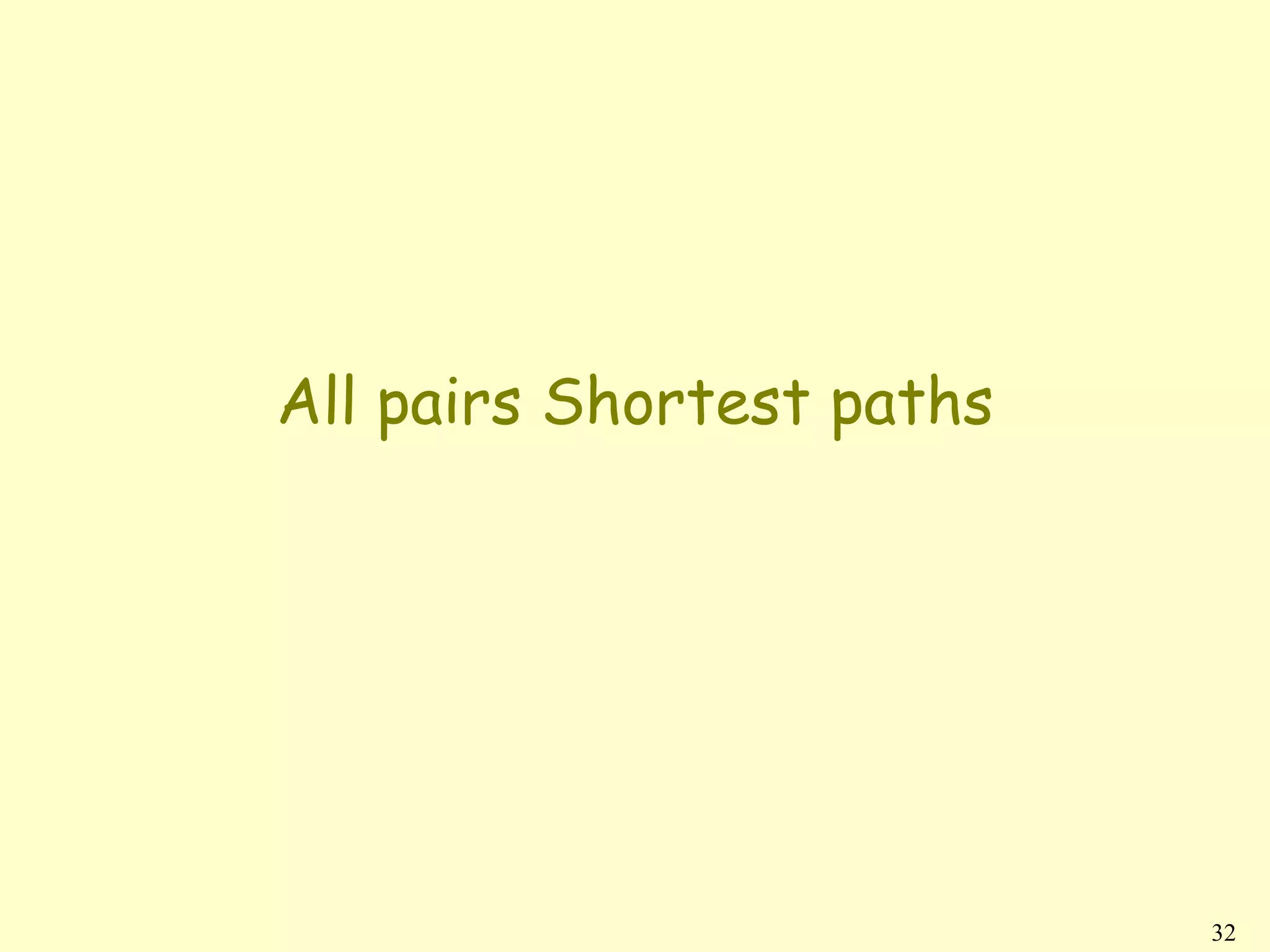 All pairs Shortest paths




                           32
 