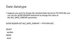 ddl commands in oracle database management system lab | PPTX