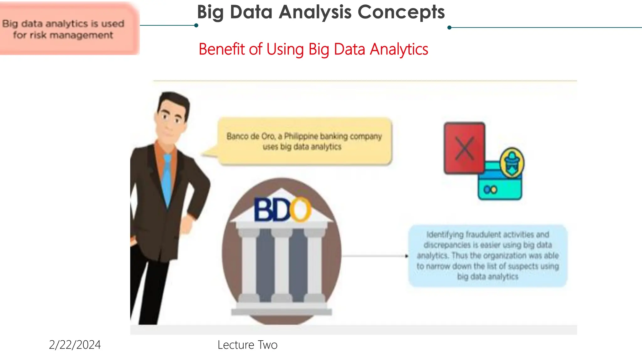 Benefit of Using Big Data Analytics
Big Data Analysis Concepts
2/22/2024 Lecture Two
 