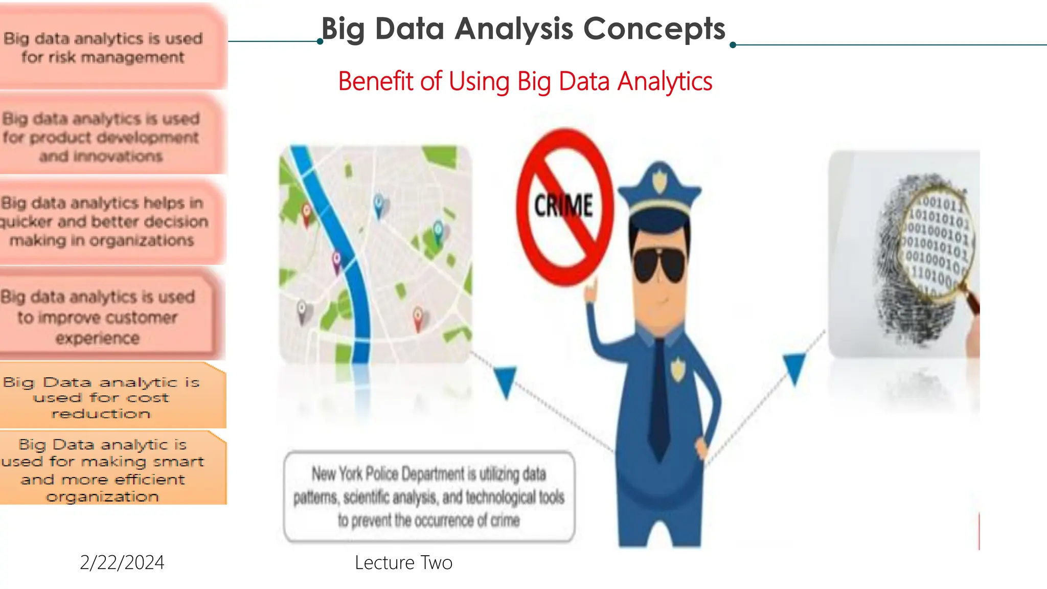 Big Data Analysis Concepts
2/22/2024 Lecture Two
Benefit of Using Big Data Analytics
 