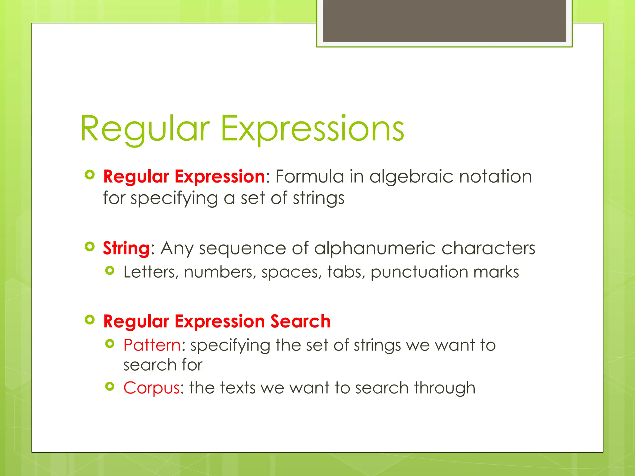 Regular-expressions in NLP and regular expression with example | PPTX ...