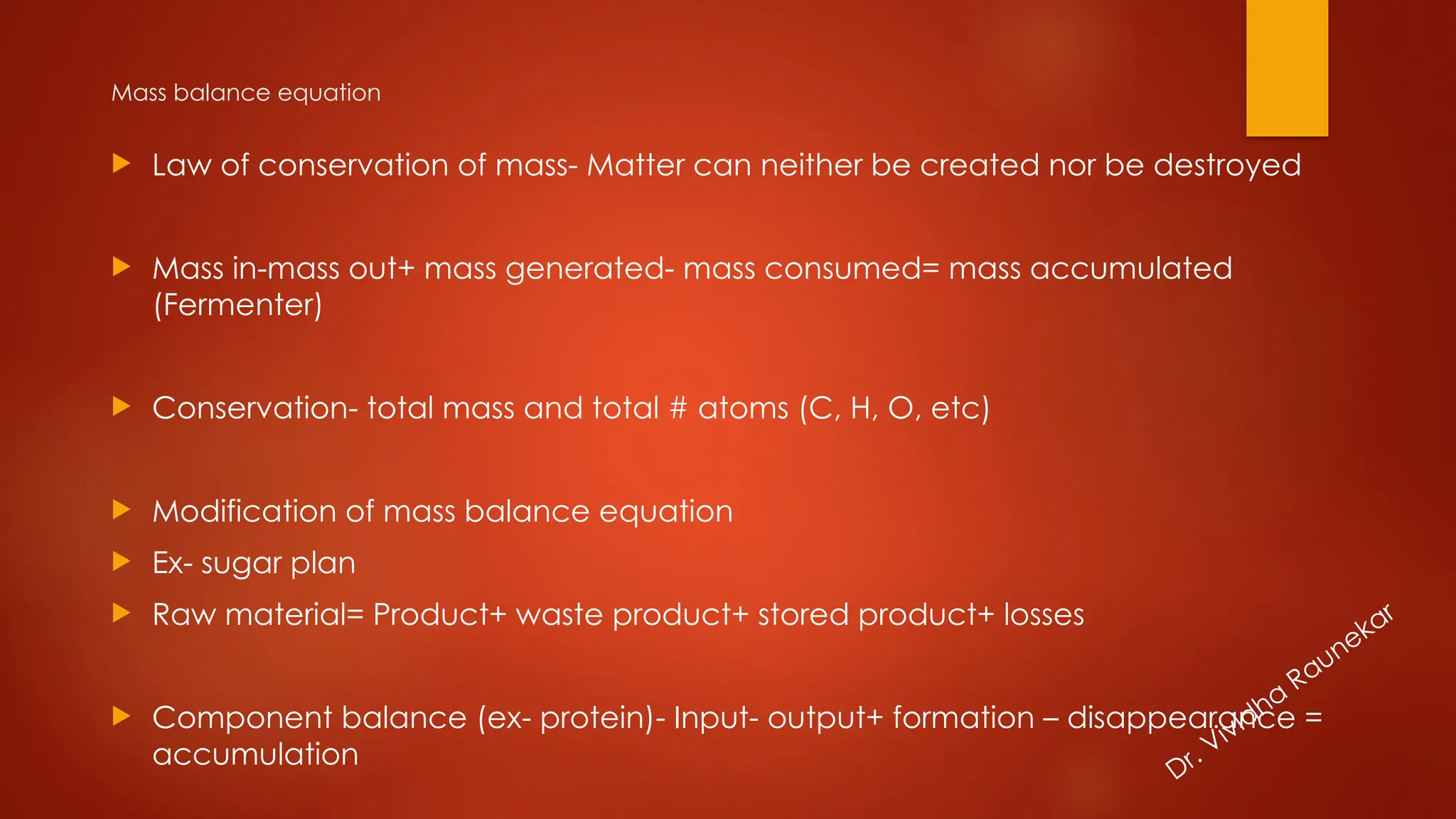 Steady state and mass balance in bioprocess engineering. | PPTX