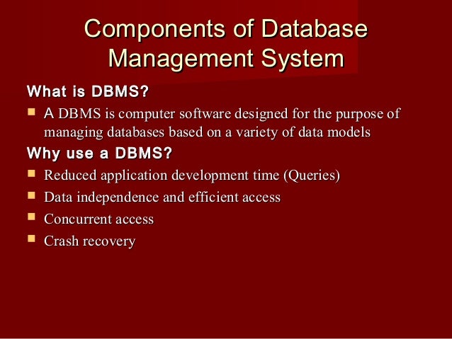 Lect 21 Components of database management system
