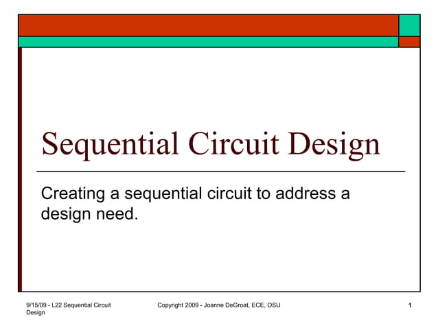 Lect 22 - Sequential Circuit Design.ppt | Programming Languages | Computing