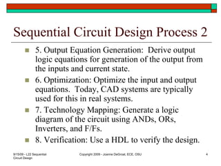 Lect 22 - Sequential Circuit Design.ppt | Programming Languages | Computing