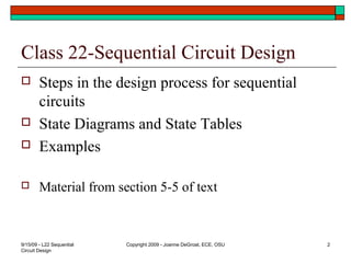 Lect 22 sequential circuit design (1) | PPT