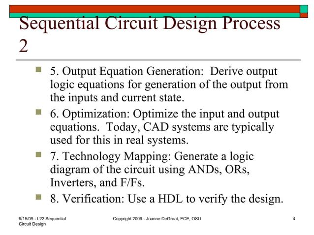 Lect 22 sequential circuit design (1) | PPT