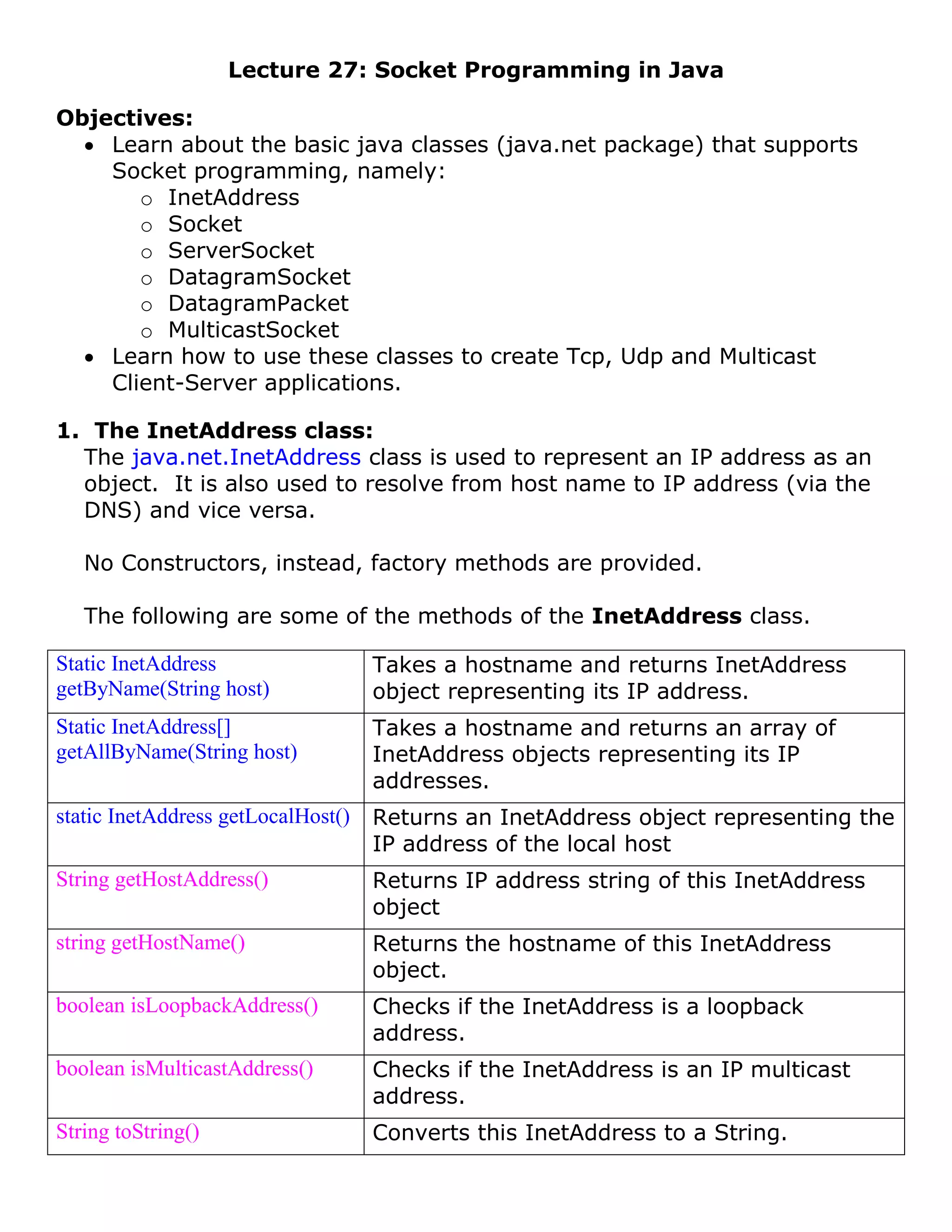 java sockets | PDF