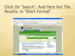 Click On “Search”, And Here Are The
Results, In “Short Format”
 