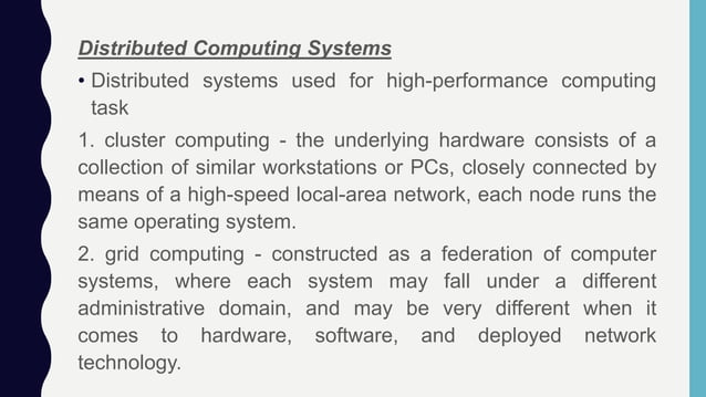 Lect 2 Types of Distributed Systems.pptx | Computer Networking | Computing