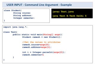 java: basics, user input, data type, constructor | PPT