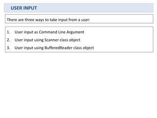 java: basics, user input, data type, constructor | PPT