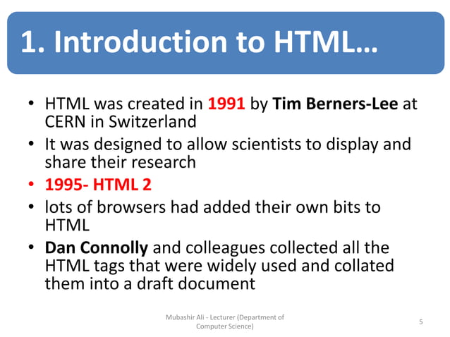 Lecture-3: Introduction to html - Basic Structure & Block Building | PDF