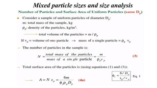 Mixed particle sizes and size analysis
of
 