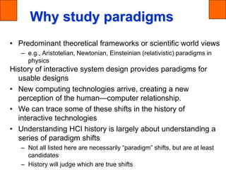 Paradigms course in Human computer interaction power point | PPT