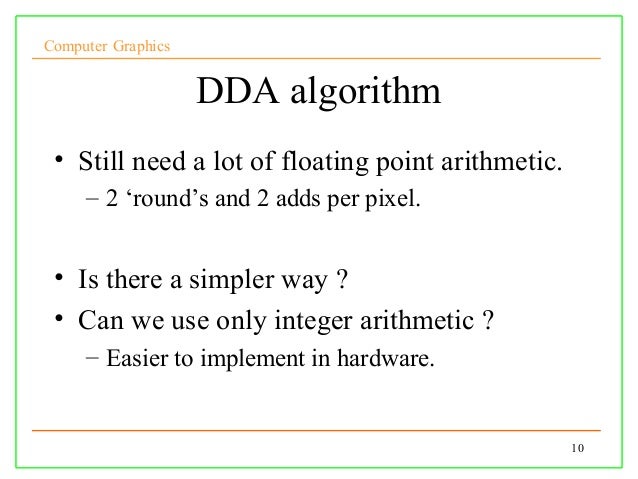 Dda Line Drawing Algorithm Full Form : Lect cg