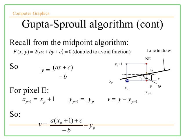 Midpoint Line Drawing Algorithm In Computer Graphics : Lect cg
