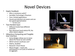 Interaction devices in human Computer Interface(Human Computer ...