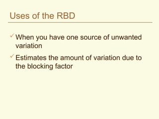 Rbd Example Methods and analysis in Randomized complete block design | PPT