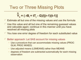 Methods and analysis in Randomized complete block design | PPT
