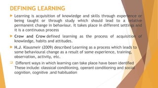 Defined Learning LECT 4. LEARNING.BEHAVIORAL SCINCES AND COMMUNICATION SKILLS | PPT
