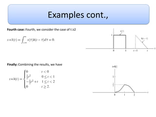 Examples cont.,
Fourth case: Fourth, we consider the case of t ≥2
Finally: Combining the results, we have
 