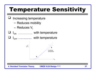 Temperature Inversion Vlsi Non ideal state and scaling for mosfet analysis | PPT