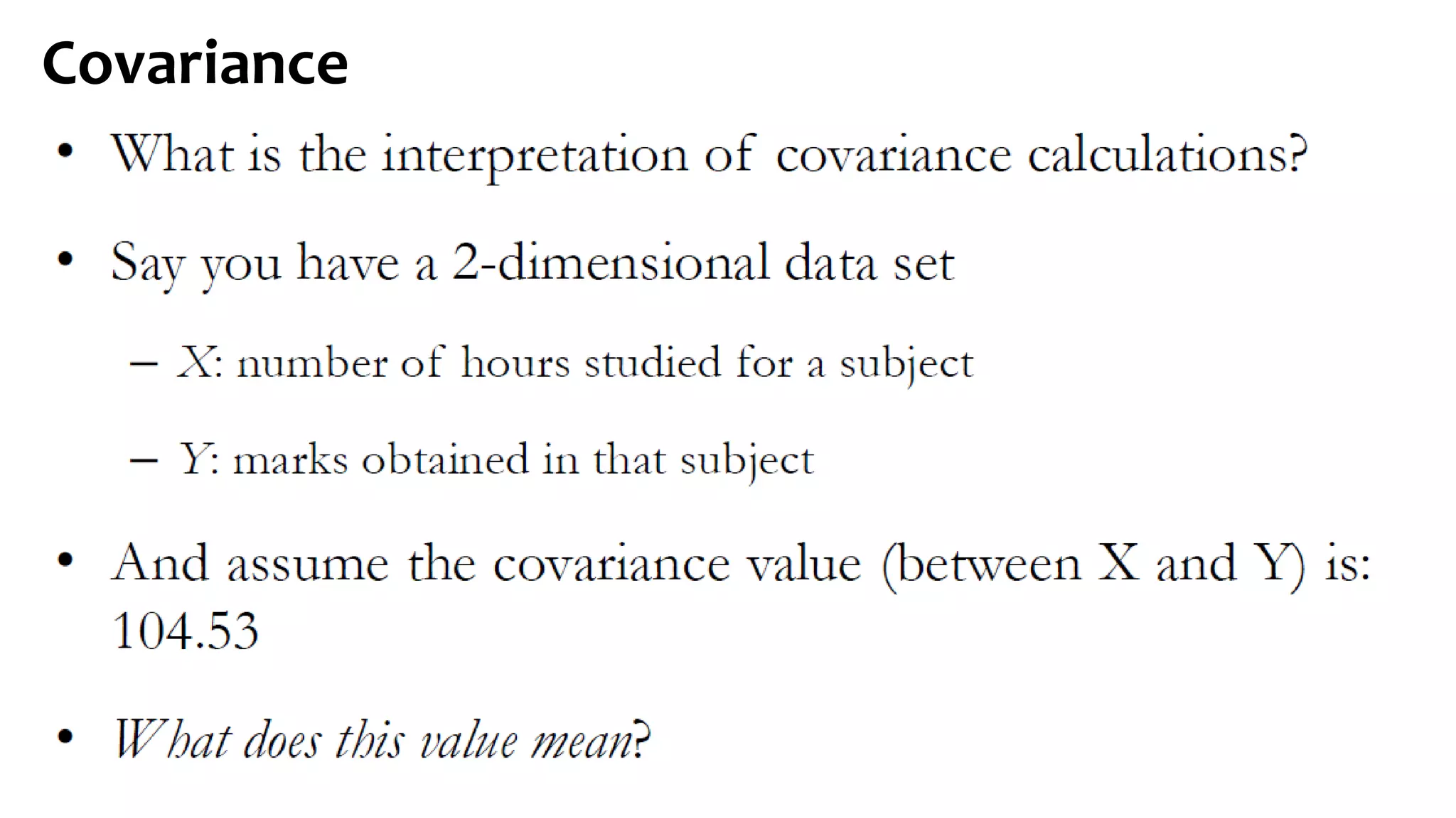 Covariance
 