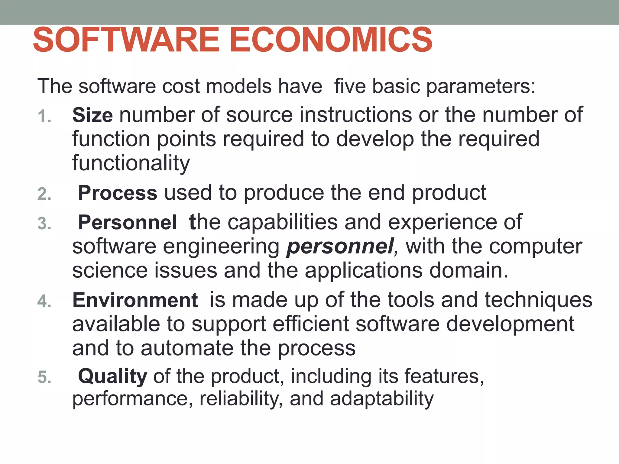 Lect4 software economics | PPTX