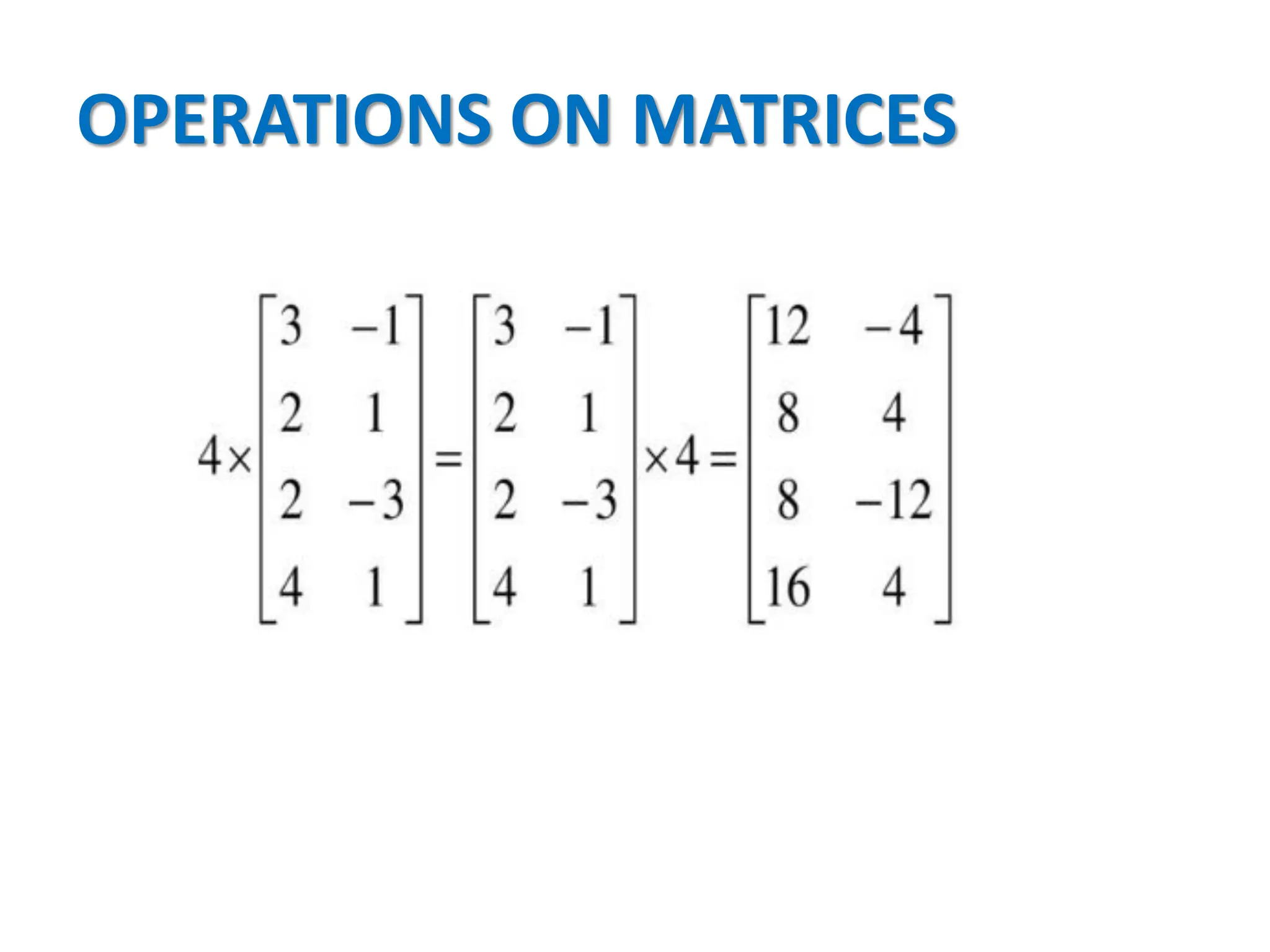 OPERATIONS ON MATRICES
 