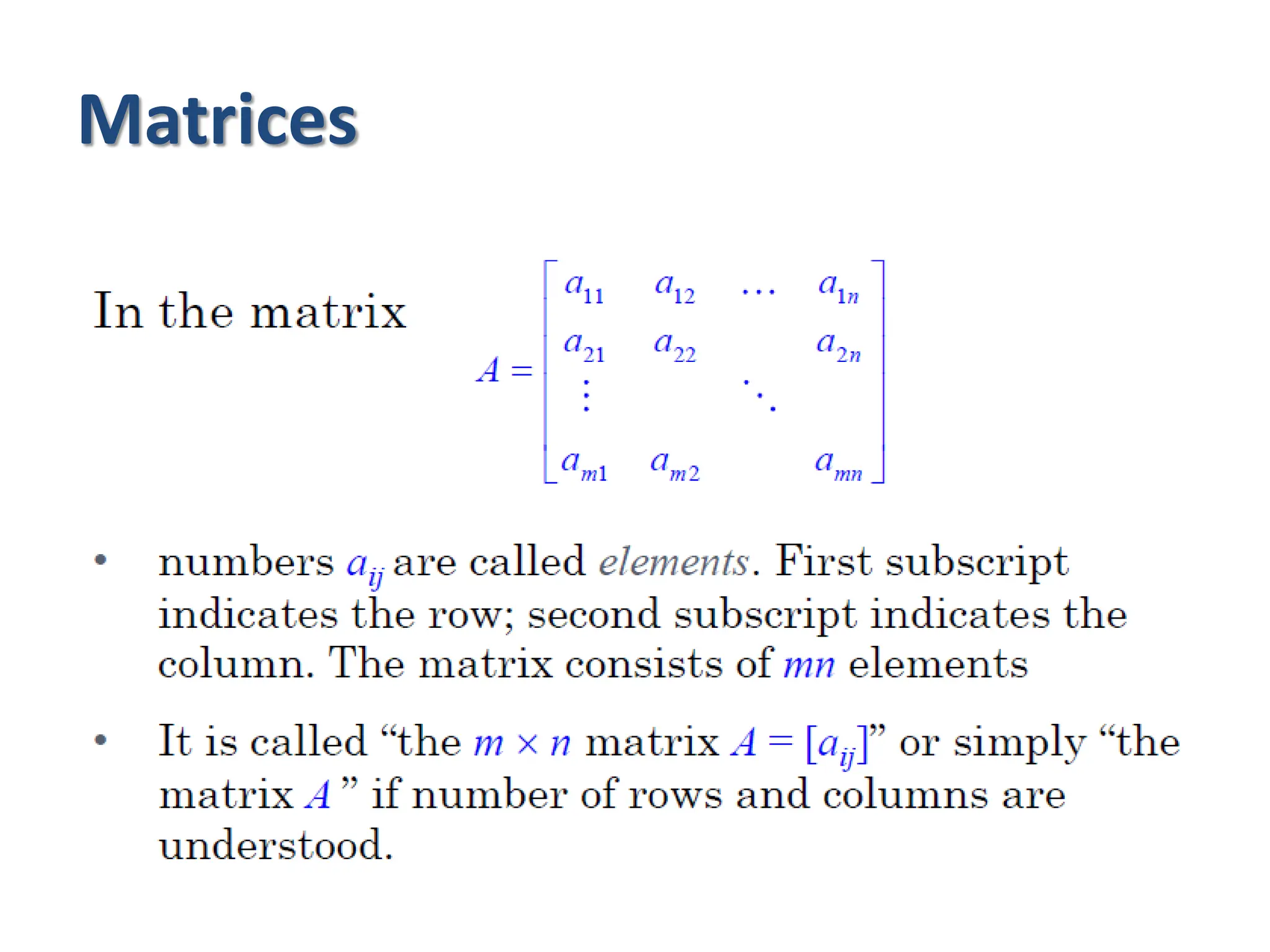Matrices
 