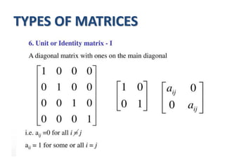 TYPES OF MATRICES
 
