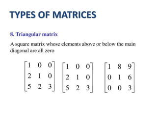 TYPES OF MATRICES
 