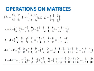 OPERATIONS ON MATRICES
 