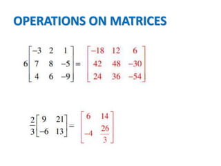 OPERATIONS ON MATRICES
 