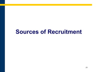 10
Sources of Recruitment
 